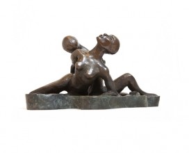 sculpture bronze coupe vue femme