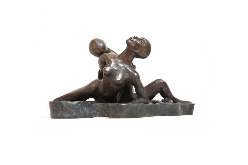 sculpture bronze coupe vue femme